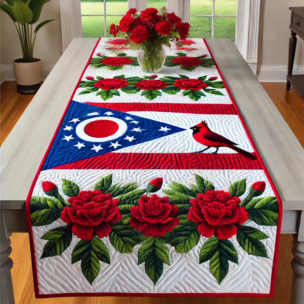 Ohio Bloom Quilted Table Runner NCU0DV5047