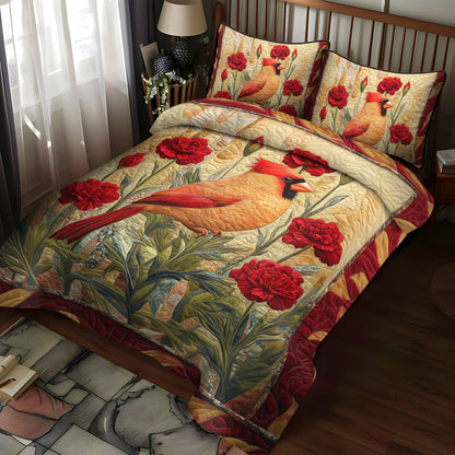 Ohio Carnation Garden 3-Piece Quilted Bedding Set NCU0PT6179