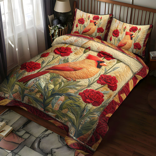 Ohio Carnation Garden 3-Piece Quilted Bedding Set NCU0PT6179