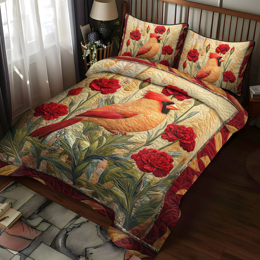 Ohio Carnation Garden 3-Piece Quilted Bedding Set NCU0PT6179