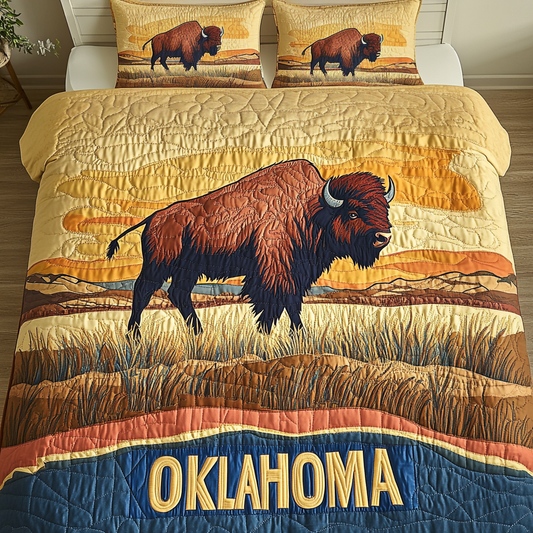 Oklahoma Spirit 3-Piece Quilted Bedding Set NCU0VH4701