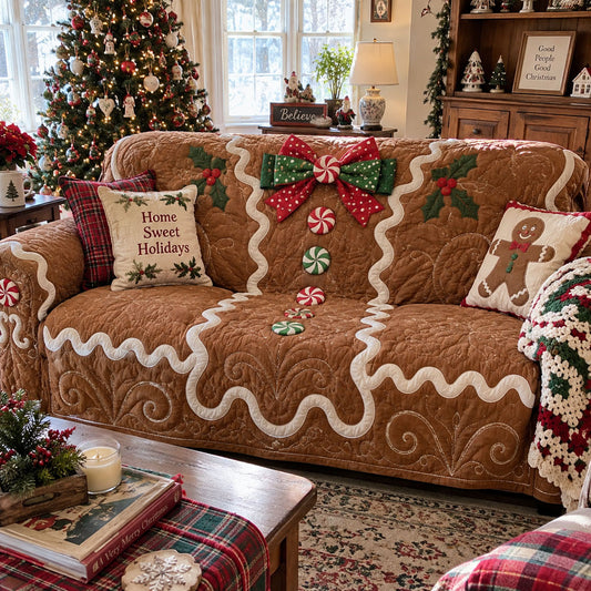 Old-Fashioned Christmas Quilted Sofa Cover NCU0PT12140