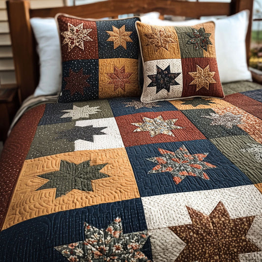 Old-Fashioned Star 3-Piece Quilted Bedding Set NCU0PT7766