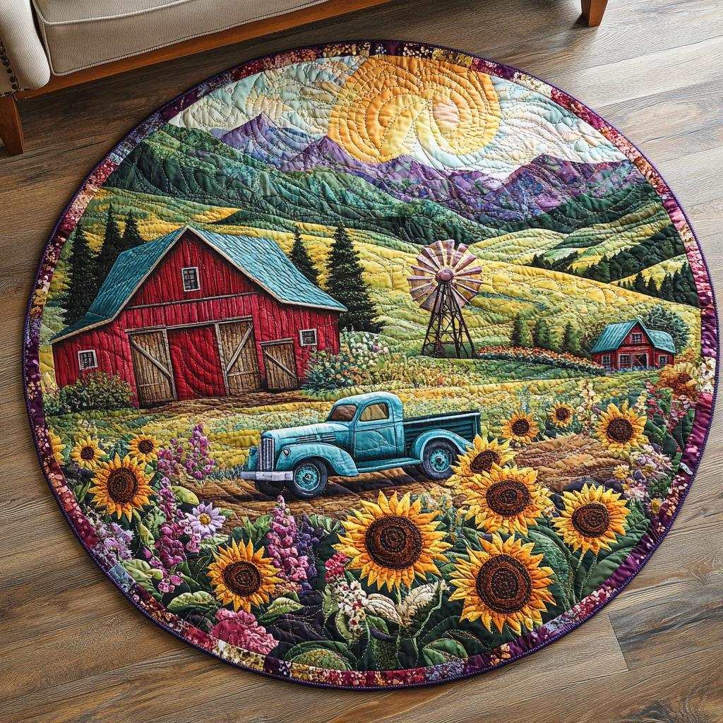 Old Barn Dreams Quilted Round Mat NCU0DV4858
