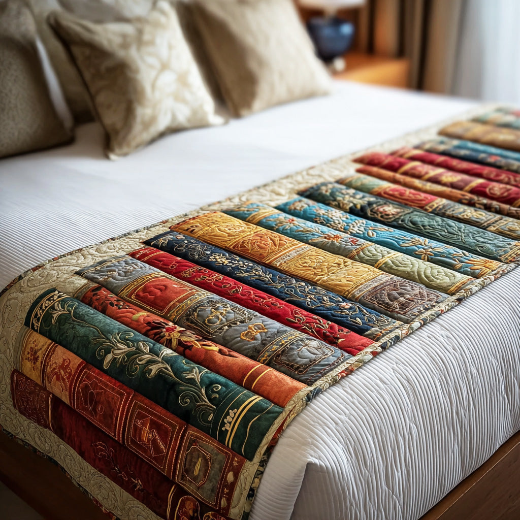 Old Book Haven Quilted Bed Runner NCU0TD1587