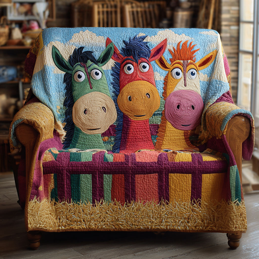 Old Fence Ponnies Quilted Sofa Cover NCU0PT11120