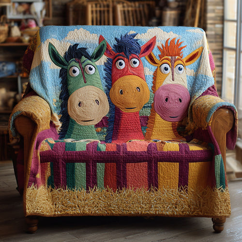 Old Fence Ponnies Quilted Sofa Cover NCU0PT11120