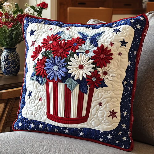 Old Glory Blossoms Quilted Pillow Case NCU0PT5253