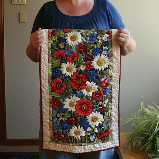 Old Glory Charm Quilted Table Runner NCU0PT4819