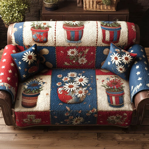 Old Glory Garden Quilted Sofa Cover NCU0PT11331