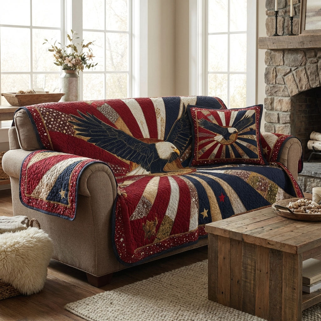 Old Glory Quilted Sofa Cover NCU0DK12194