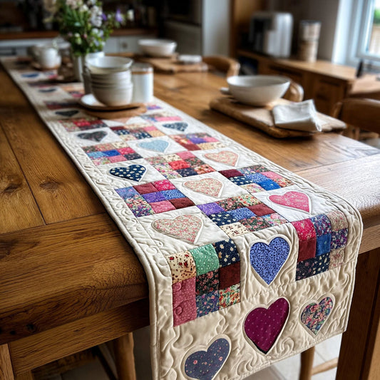 Old Town Hearts Quilted Table Runner NCU0TV1500