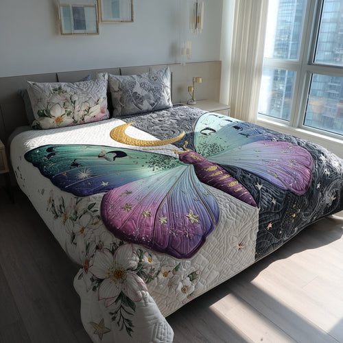 Ombre Moth 3-Piece Quilted Bedding Set NCU0VL3751