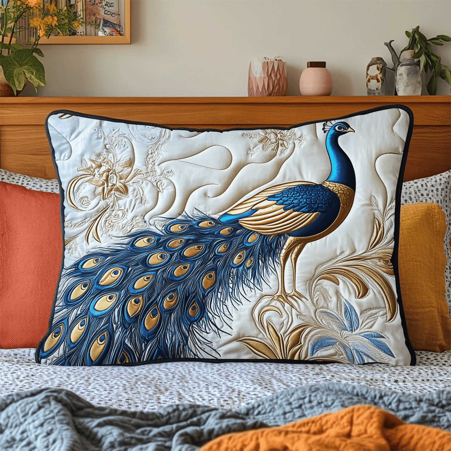 Opulent Plumage Quilted Bedding Pillow Case NCU0DV3537