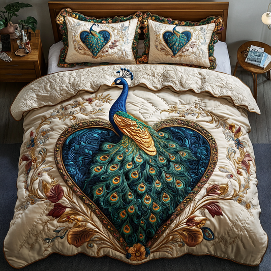 Opulent Feather 3-Piece Quilted Bedding Set NCU0VH2459