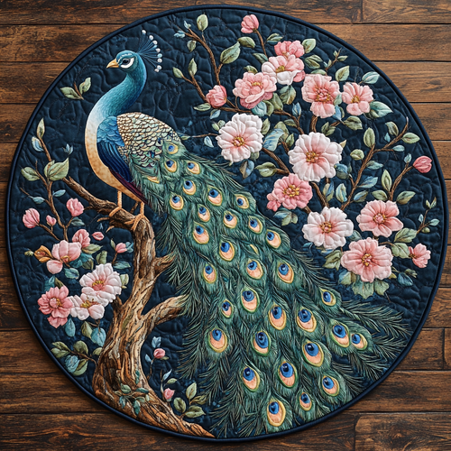 Opulent Feather Dance Quilted Round Mat NCU0DK994