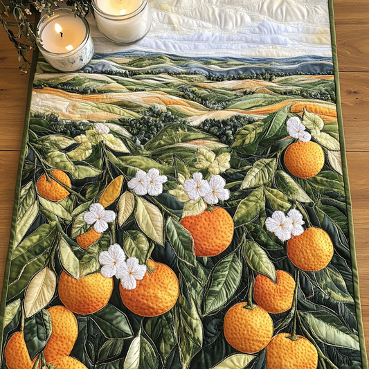 Orange Delight Quilted Table Runner NCU0VH4241