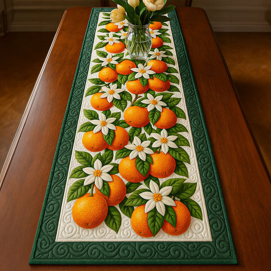 Orange Grove Elegance Quilted Table Runner NCU0NT5726