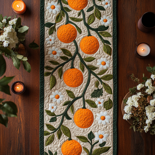 Orange Twist Quilted Table Runner NCU0VH4238