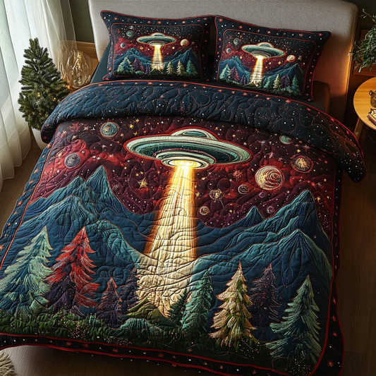 Orbit Odyssey 3-Piece Quilted Bedding Set NCU0DV2999