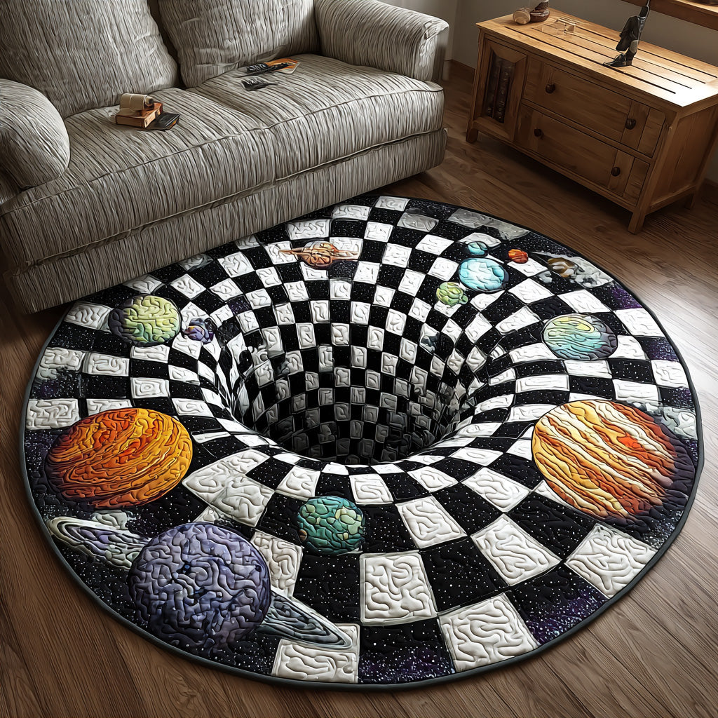 Orbital Whirl Quilted Round Mat NCU0DV7587