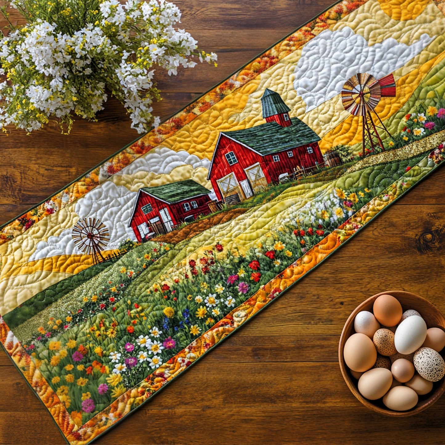 Orchard Oasis Quilted Table Runner NCU0PT6144