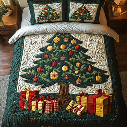 Ornament Bliss 3-Piece Quilted Bedding Set NCU0VH835