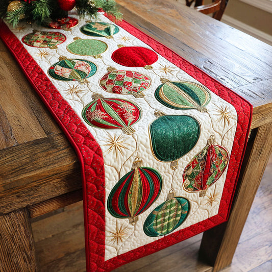 Ornament Sparkle Night Quilted Table Runner NCU0TD667