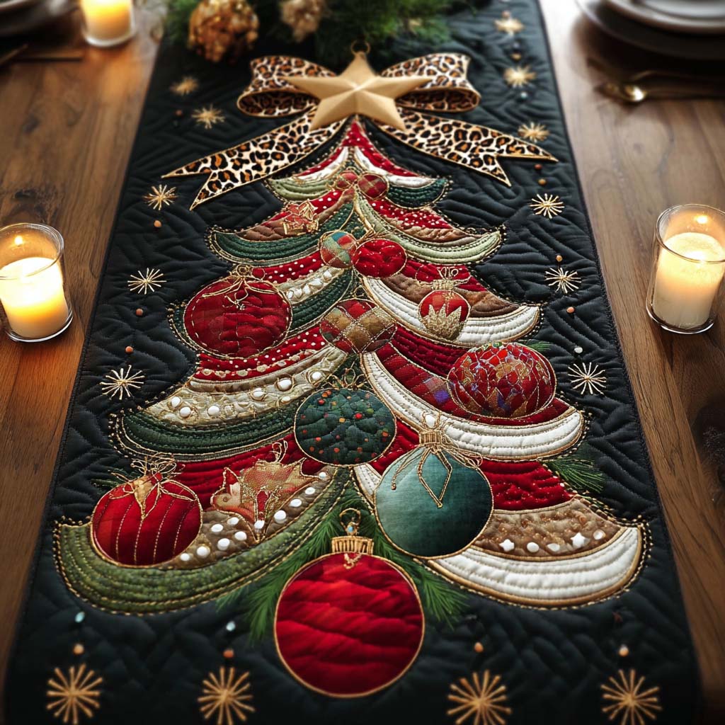 Ornament Tree Quilted Table Runner NCU0NT10482 – Vantique