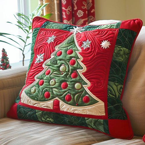 Ornamented Evergreen Quilted Pillow Case NCU0NT102