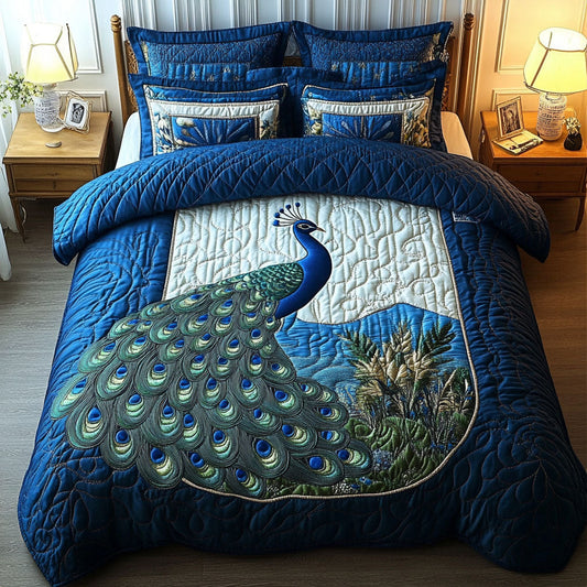 Ornate Feathered Beauty 3-Piece Quilted Bedding Set NCU0NT4875