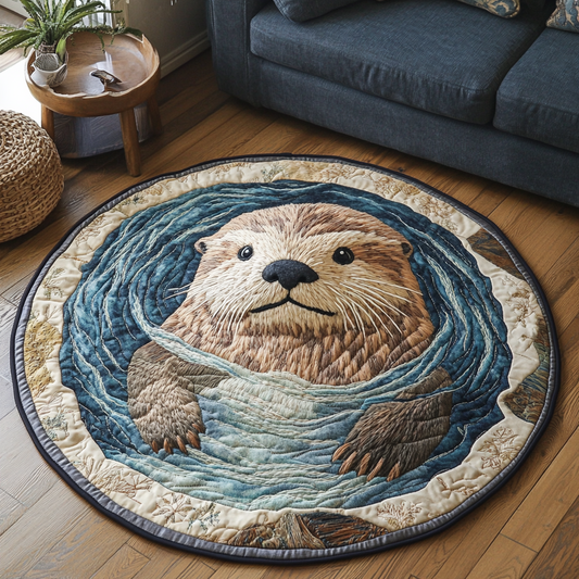 Otter Fun Quilted Round Mat NCU0DK5899