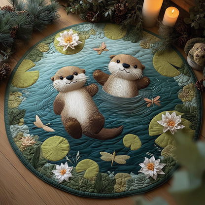 Otter Love Oasis Quilted Round Mat NCU0TH3879