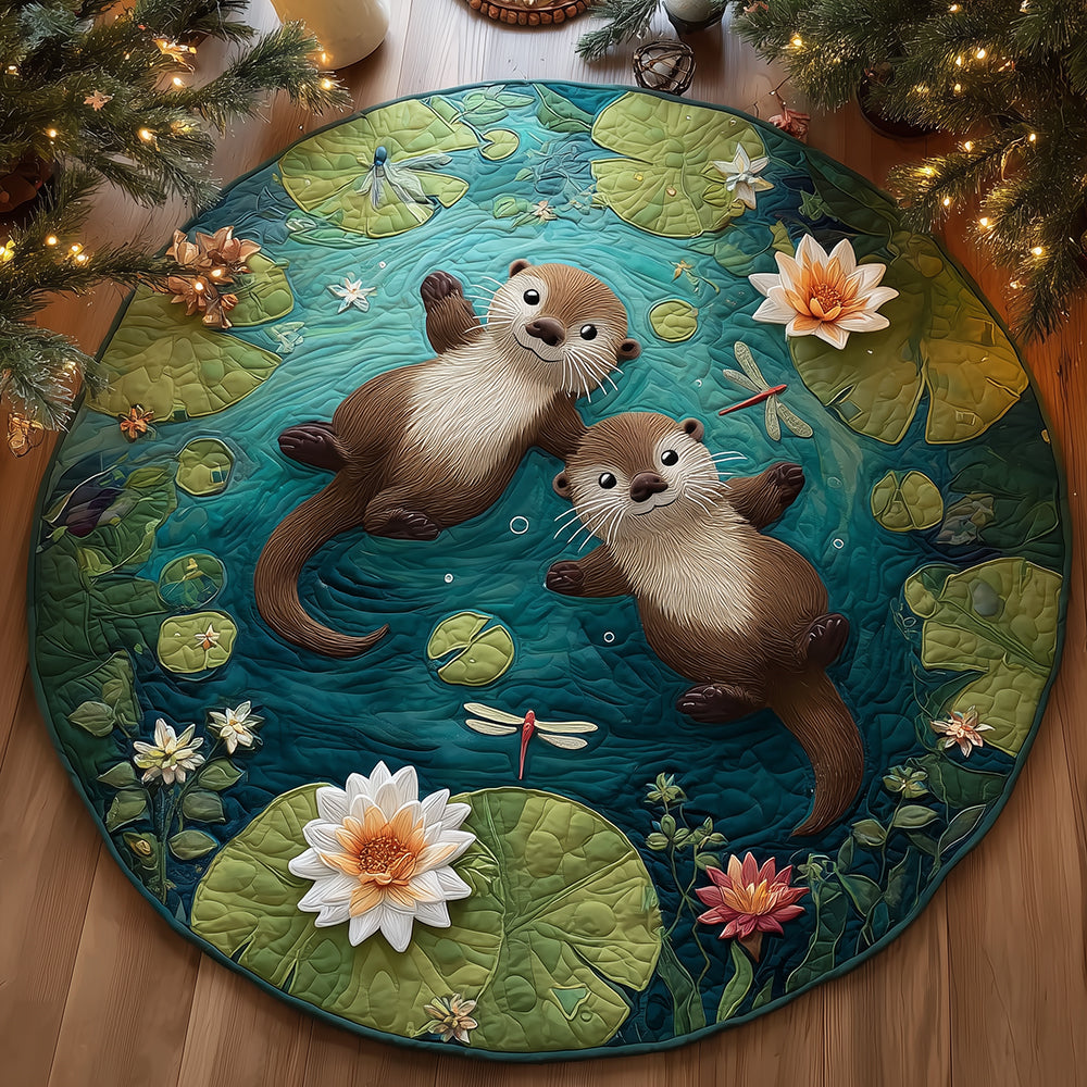 Otterly Enchanted Pond Quilted Round Mat NCU0TH3880