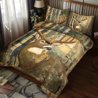 Outland Stag 3-Piece Quilted Bedding Set NCU0PT7455