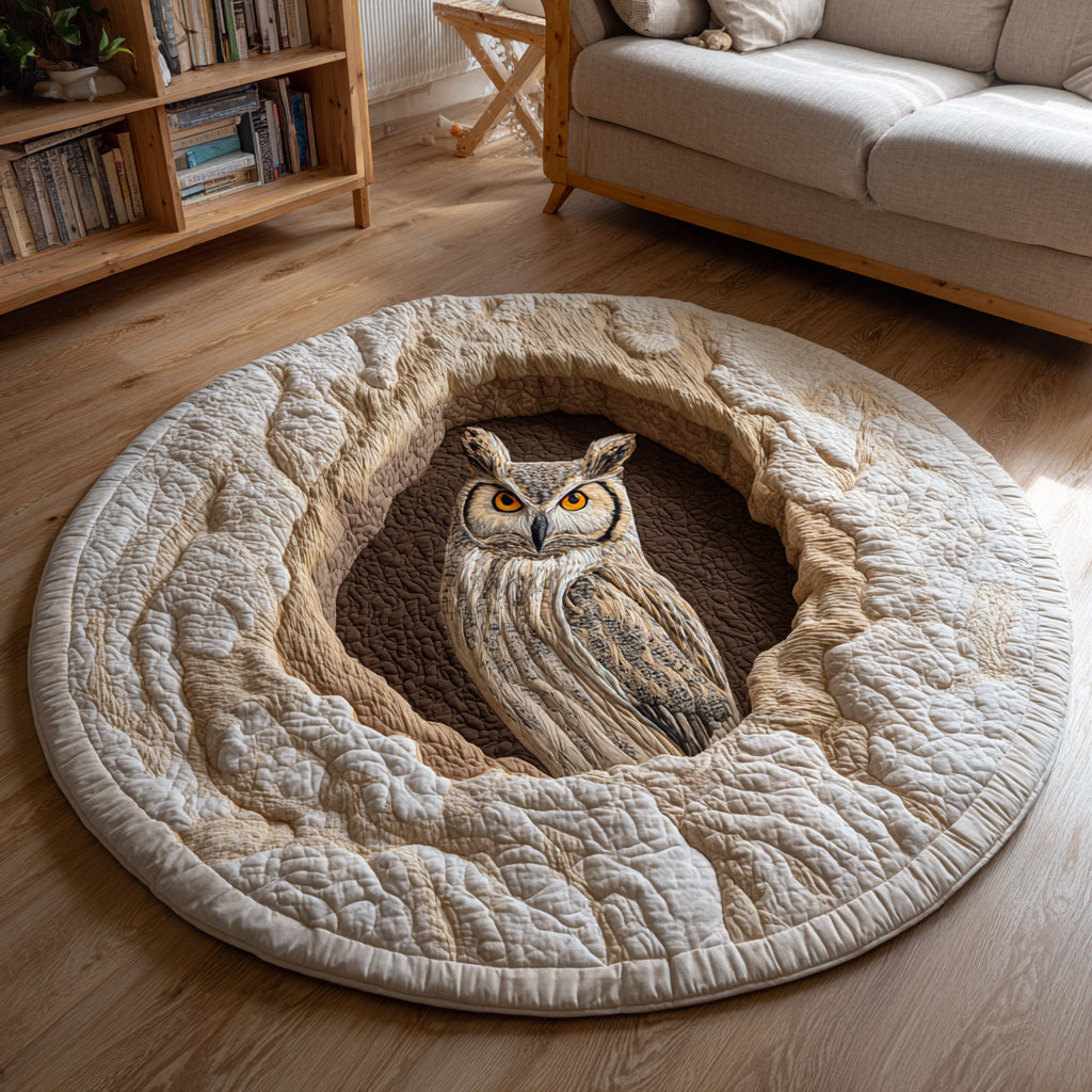 Owl Burrow Quilted Round Mat NCU0HH1374