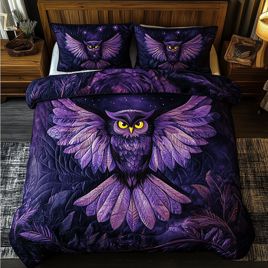 Owl Dream 3-Piece Quilted Bedding Set NCU0DK8187