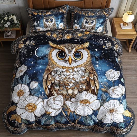 Owl Dream 3-Piece Quilted Bedding Set NCU0DK8603