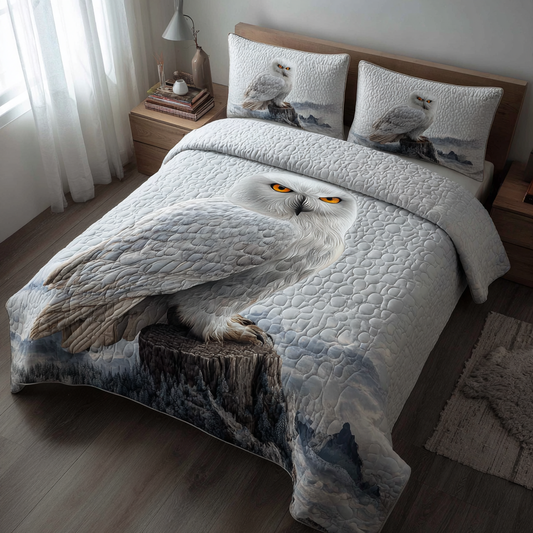 Owl Flight 3-Piece Quilted Bedding Set NCU0DK8605