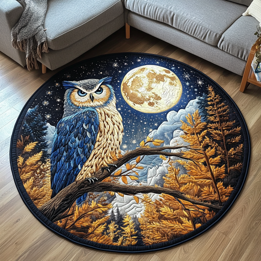 Owl Flight Quilted Round Mat NCU0DK7923