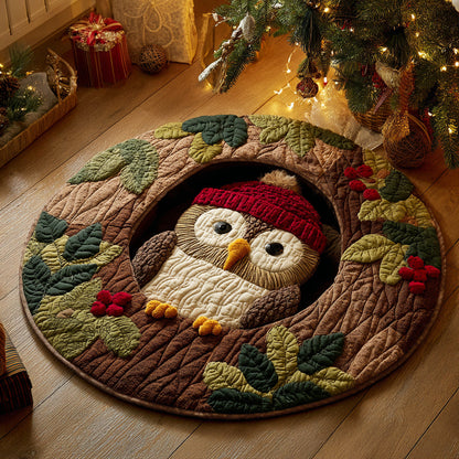 Owl Forest Quilted Round Mat NCU0HH1377