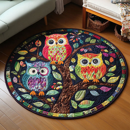 Owl Grove Quilted Round Mat NCU0PT5849