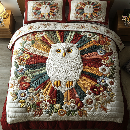 Owl Haven 3-Piece Quilted Bedding Set NCU0VH2529
