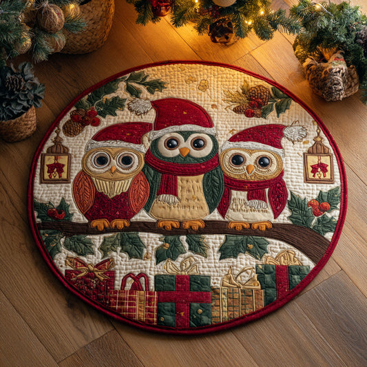Owl Holly Quilted Round Mat NCU0HH1378
