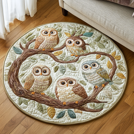 Owl Perch Quilted Round Mat NCU0DK7700