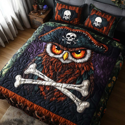 Owl Raider 3-Piece Quilted Bedding Set NCU0NT9516