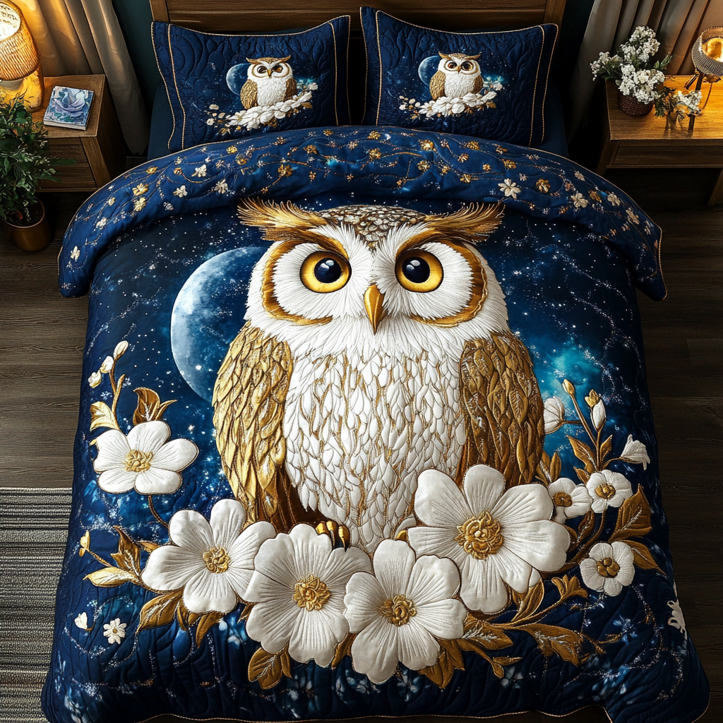 Owl Spirit 3-Piece Quilted Bedding Set NCU0DK8604