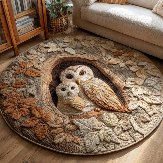 Owl Treehouse Quilted Round Mat NCU0HH1380
