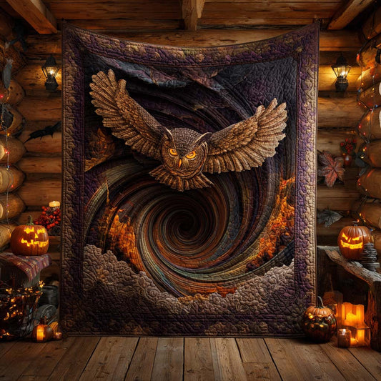 Owl Vortex Quilted Blanket NCU0XD728