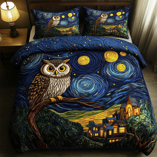 Owl Watcher 3-Piece Quilted Bedding Set NCU0NT9143